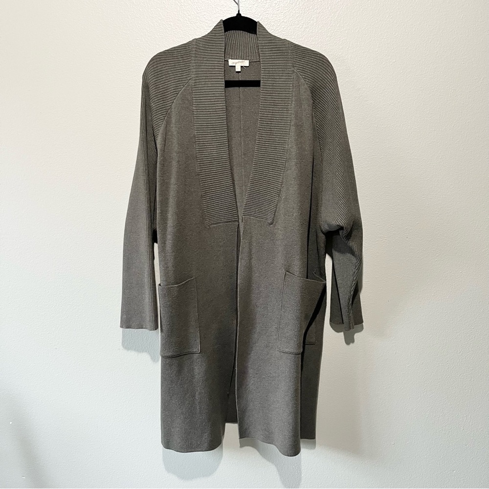 MYSTREE- Gray Open Front Thick Cozy Cardigan Size S